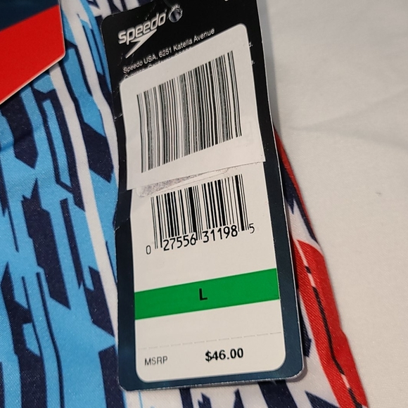 Speedo red white blue board volley shorts - Picture 4 of 16